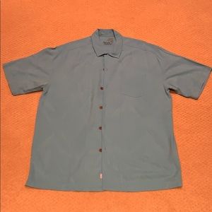 Men’s silk Tommy Bahama blue camp shirt